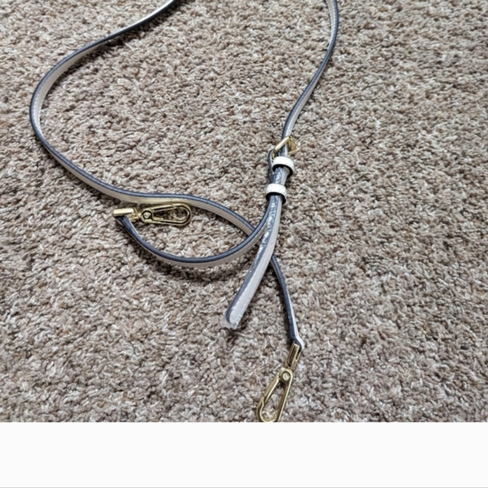 ALDO White Cross Body Top-Handle Satchel with Gold Chain and Scarf Accent - Picture 6 of 6